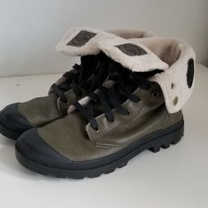PALLADIUM Mens Olive Lace up Winter Boots sz 8